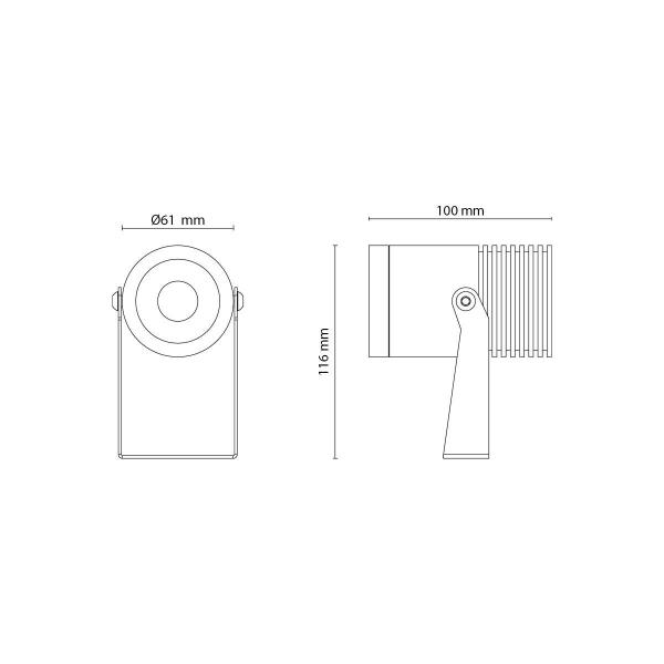 SG Leuchten Hovden LED Strahler, 12W, 1140lm, 3000K, Phasenabschnittsdimmung, graphit (630005)