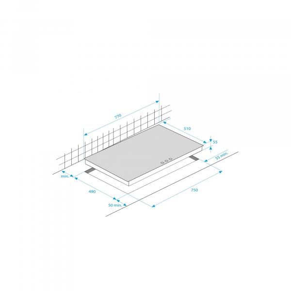 Beko HIC 85502 TX Autarkes Glaskeramik Kochfeld, 77cm breit, Slide Touch Sensortasten, schwarz