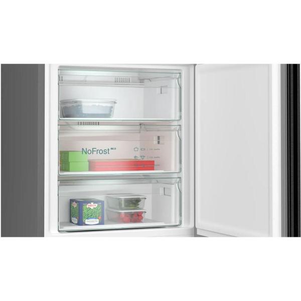 Siemens KG49NAXCF iQ500 Stand Kühl-Gefrierkombination, 70 cm breit, 440 L, noFrost, ecoMode, Touch-Bedienung, Home Connect, BlackSteel