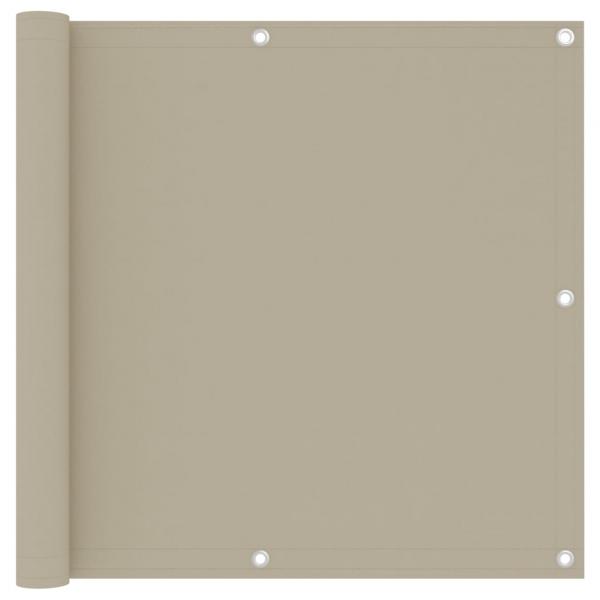 Balkon-Sichtschutz Beige 90x500 cm Oxford-Gewebe