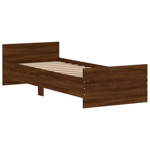 Bettgestell Braun Eichen-Optik 75x190 cm Holzwerkstoff