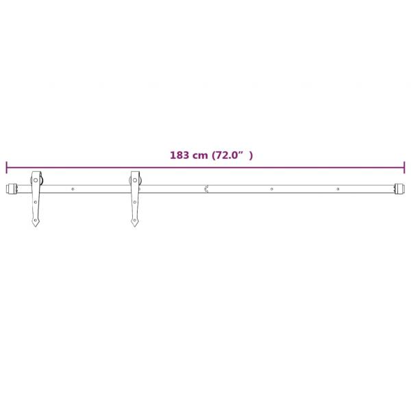 Schiebetürbeschlag 183 cm Stahl Weiß