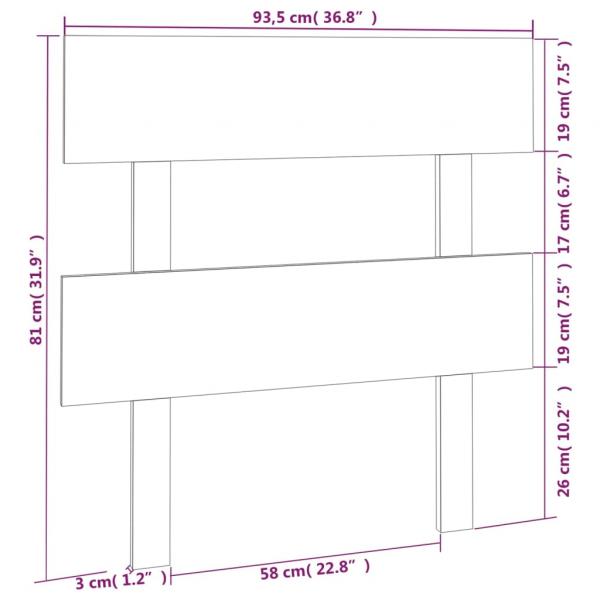 Kopfteil Grau 93,5x3x81 cm Massivholz Kiefer