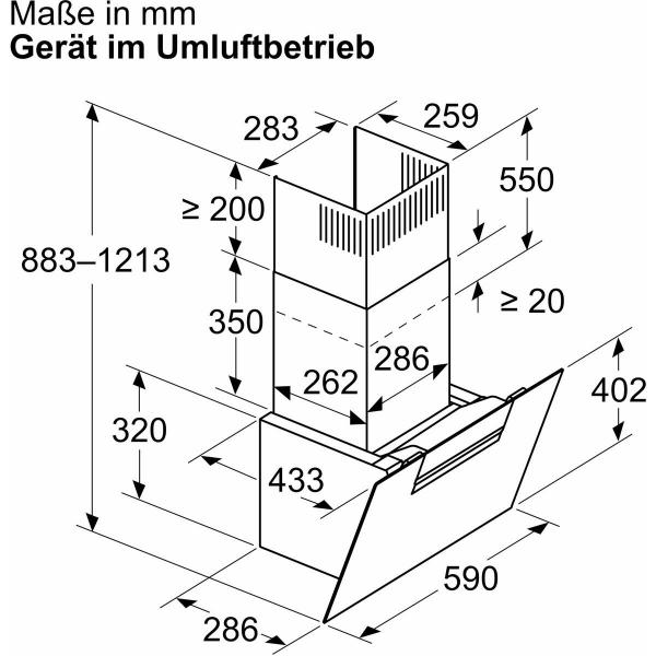 Neff D65IFN1S0 N50 EEK: A+ Kopffreihaube, 60 cm breit, Ab-/ Umluft, Touch Control, LED, schwarz