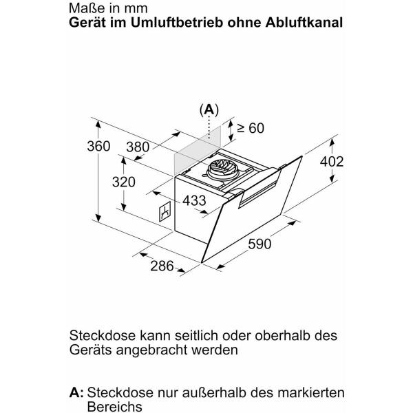 Neff D65IFN1S0 N50 EEK: A+ Kopffreihaube, 60 cm breit, Ab-/ Umluft, Touch Control, LED, schwarz