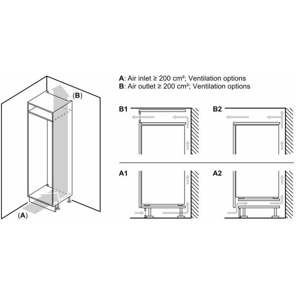 Siemens KI32LADD1 iQ500 Einbaukühlschrank mit Gefrierfach, Nischenhöhe 102,5 cm, 147 L, Flachscharnier, SoftClosing, Super Cooling, hyperFresh, weiß