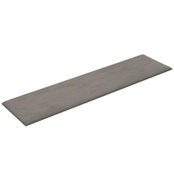 Wandpaneele 12 Stk. Hellgrau 60x15 cm Samt 1,08 m²