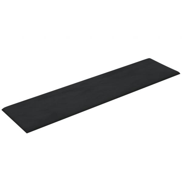 Wandpaneele 12 Stk. Schwarz 60x15 cm Samt 1,08 m²