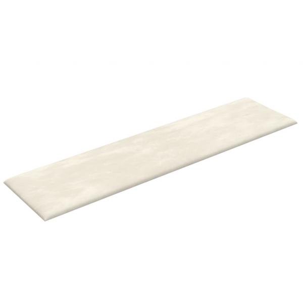 Wandpaneele 12 Stk. Creme 60x15 cm Samt 1,08 m²