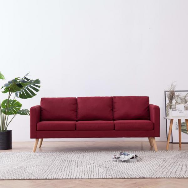 ARDEBO.de - 3-Sitzer-Sofa Stoff Weinrot