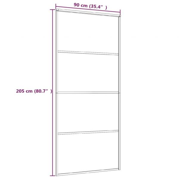 Schiebetür ESG-Mattglas und Aluminium 90x205 cm Weiß