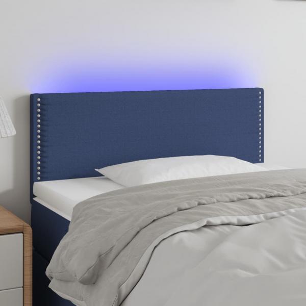 ARDEBO.de - LED Kopfteil Blau 100x5x78/88 cm Stoff