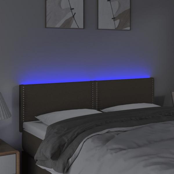 LED Kopfteil Taupe 144x5x78/88 cm Stoff