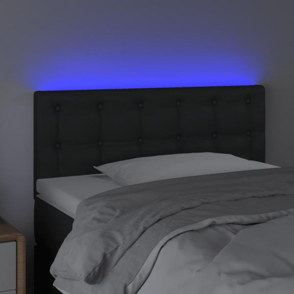 LED Kopfteil Schwarz 100x5x78/88 cm Kunstleder