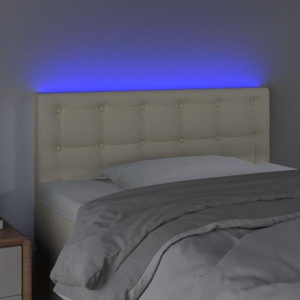 LED Kopfteil Creme 100x5x78/88 cm Kunstleder