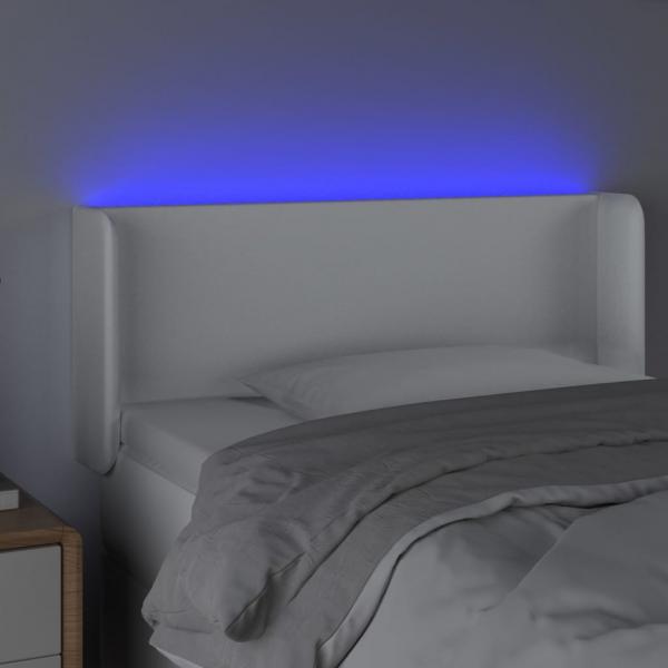 LED Kopfteil Weiß 83x16x78/88 cm Kunstleder