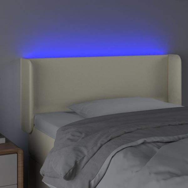 LED Kopfteil Creme 103x16x78/88 cm Kunstleder