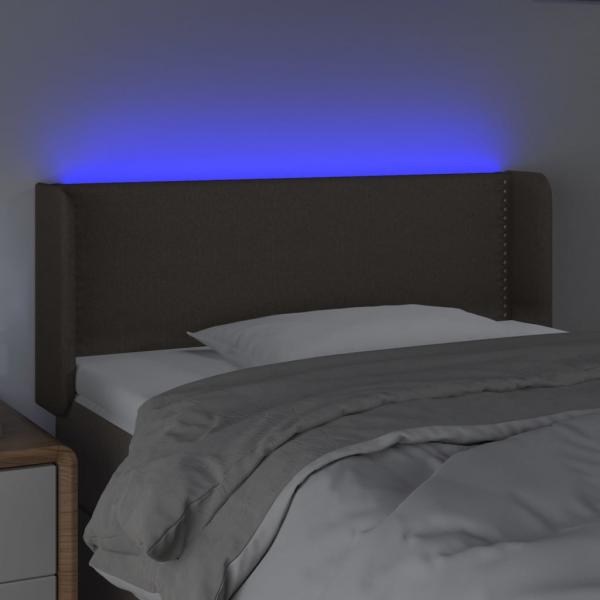 LED Kopfteil Taupe 93x16x78/88 cm Stoff