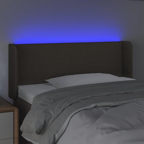 LED Kopfteil Taupe 103x16x78/88 cm Stoff