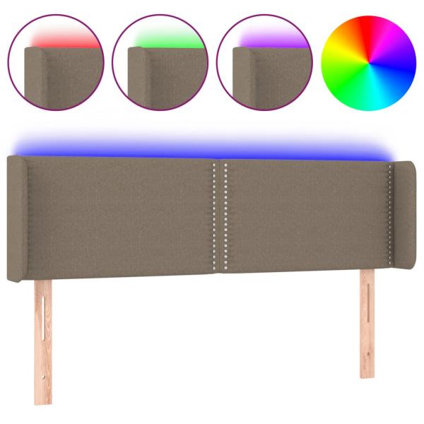 LED Kopfteil Taupe 147x16x78/88 cm Stoff