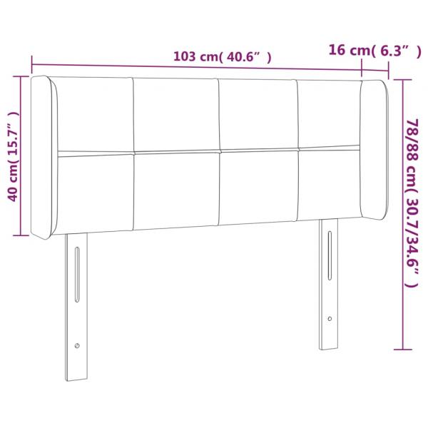 LED Kopfteil Schwarz 103x16x78/88 cm Samt