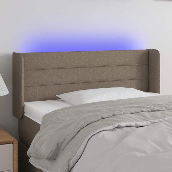 ARDEBO.de - LED Kopfteil Taupe 93x16x78/88 cm Stoff