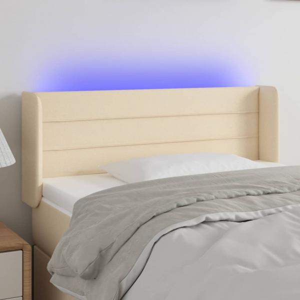 ARDEBO.de - LED Kopfteil Creme 103x16x78/88 cm Stoff