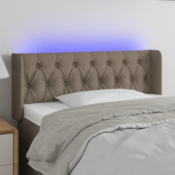 ARDEBO.de - LED Kopfteil Taupe 93x16x78/88 cm Stoff