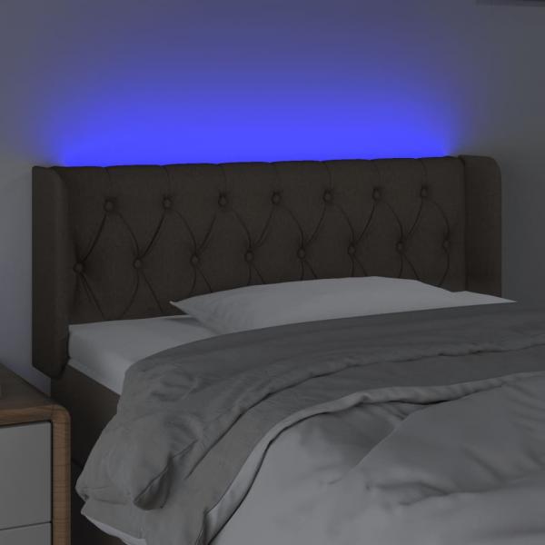 LED Kopfteil Taupe 93x16x78/88 cm Stoff