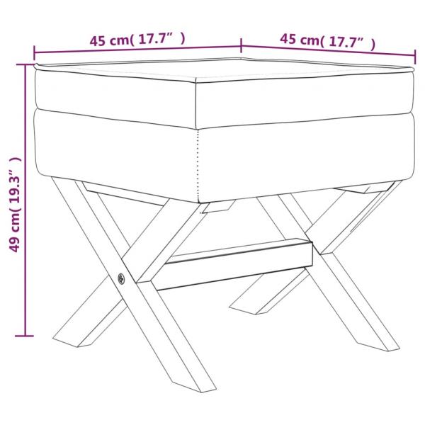 Hocker mit Stauraum Dunkelgrau 45x45x49 cm Samt