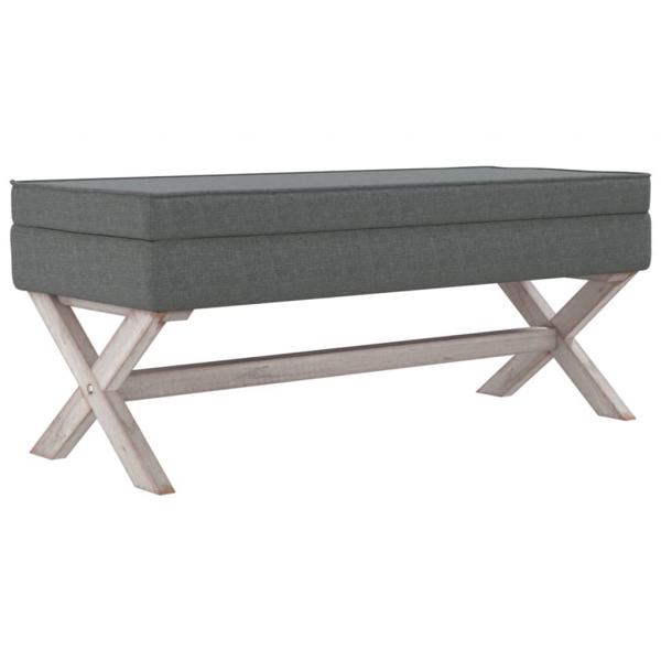 Hocker mit Stauraum Dunkelgrau 110x45x49 cm Stoff