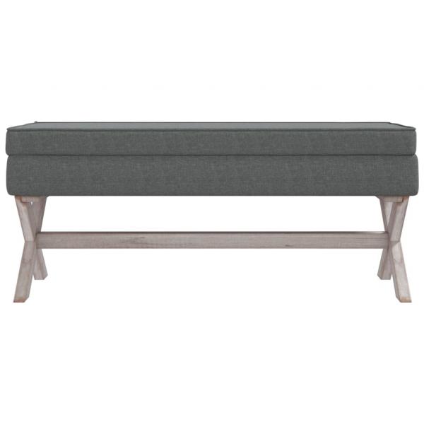 Hocker mit Stauraum Dunkelgrau 110x45x49 cm Stoff