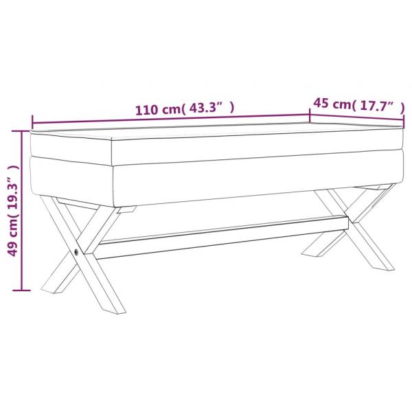 Hocker mit Stauraum Dunkelgrau 110x45x49 cm Stoff