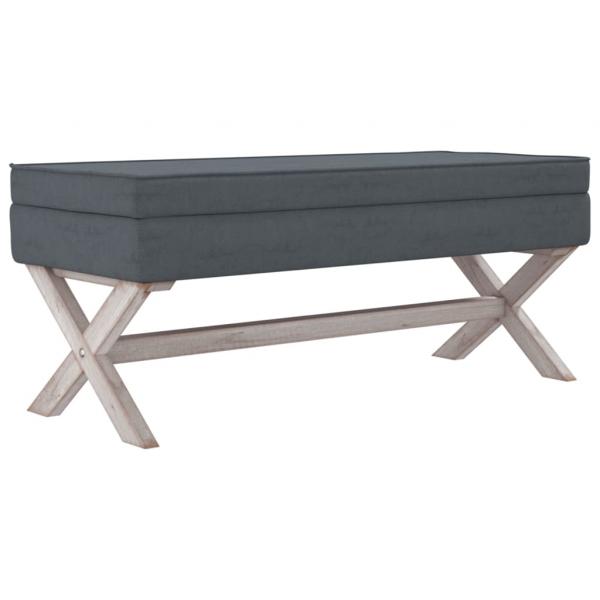 Hocker mit Stauraum Dunkelgrau 110x45x49 cm Samt