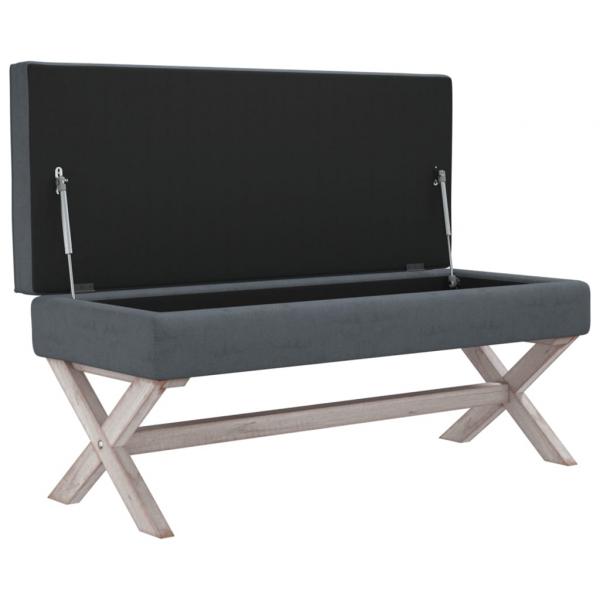 Hocker mit Stauraum Dunkelgrau 110x45x49 cm Samt