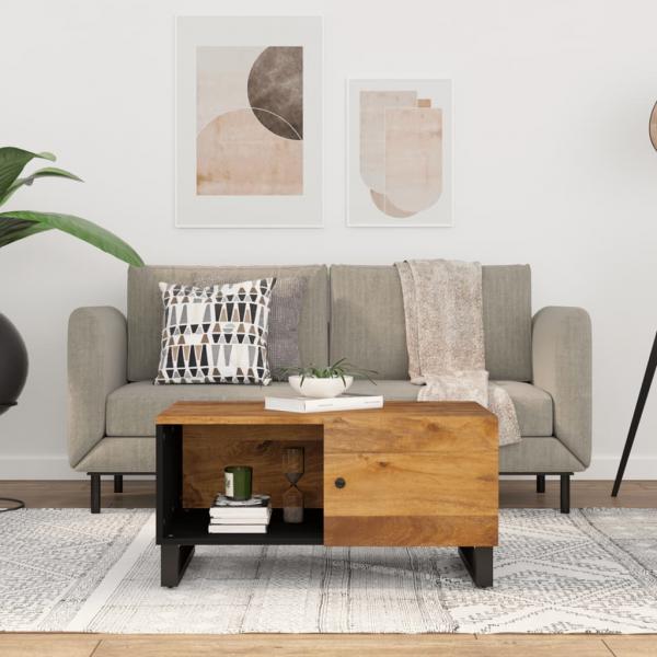 ARDEBO.de - Couchtisch 80x50x40 cm Massivholz Mango & Holzwerkstoff