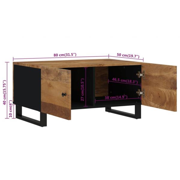 Couchtisch 80x50x40 cm Massivholz Mango & Holzwerkstoff