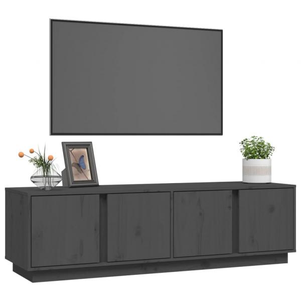 TV-Schrank Grau 140x40x40 cm Massivholz Kiefer