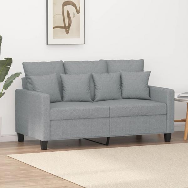 ARDEBO.de - 2-Sitzer-Sofa Hellgrau 120 cm Stoff