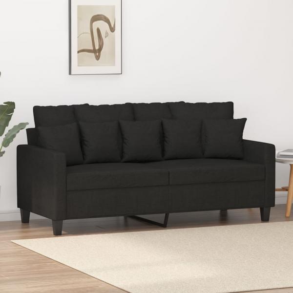 ARDEBO.de - 2-Sitzer-Sofa Schwarz 140 cm Stoff