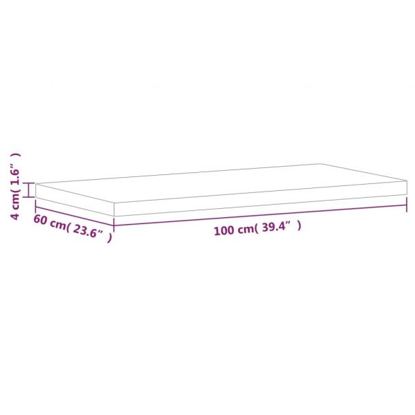 Tischplatte 100x60x4 cm Rechteckig Massivholz Buche