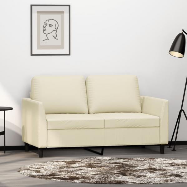 ARDEBO.de - 2-Sitzer-Sofa Creme 120 cm Kunstleder