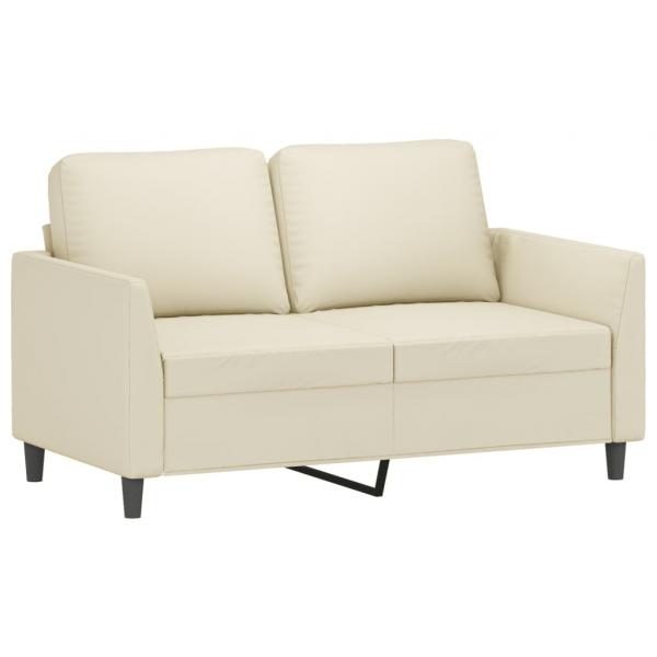 2-Sitzer-Sofa Creme 120 cm Kunstleder