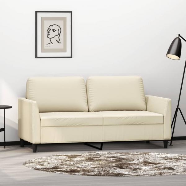 ARDEBO.de - 2-Sitzer-Sofa Creme 140 cm Kunstleder