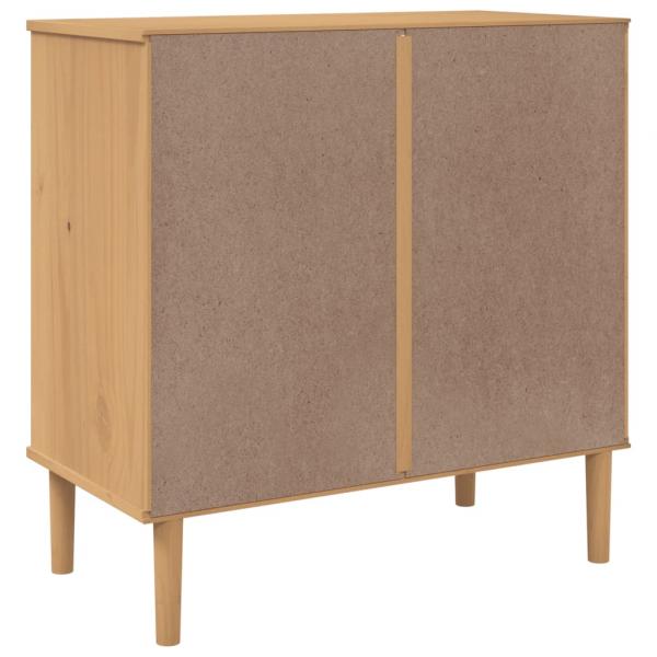 Schubladenkommode SENJA Rattan-Look Braun 80x40x80 Kiefernholz