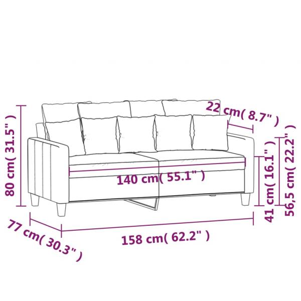 2-Sitzer-Sofa Dunkelgrau 140 cm Stoff