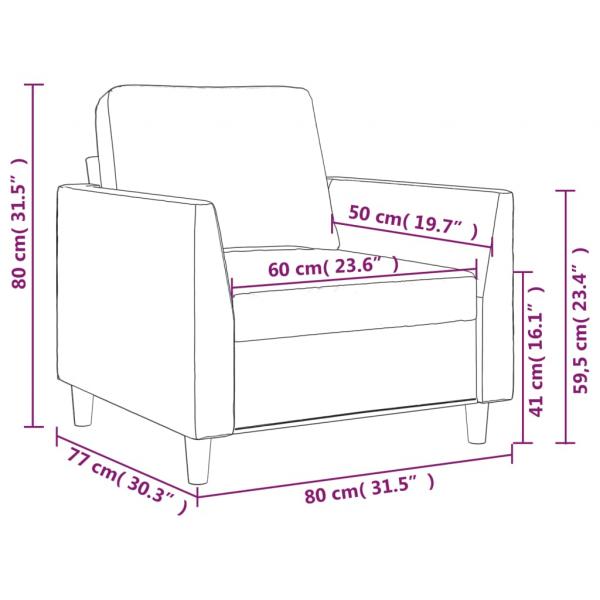 Sessel Creme 60 cm Kunstleder