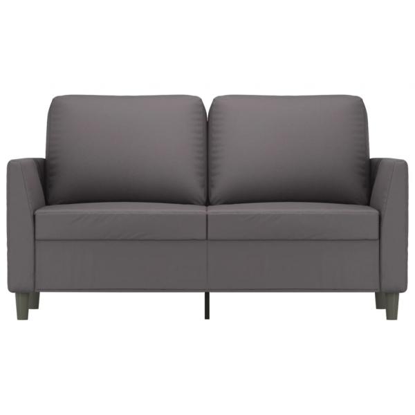 2-Sitzer-Sofa Grau 120 cm Kunstleder