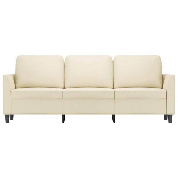 3-Sitzer-Sofa Creme 180 cm Kunstleder