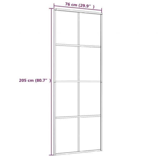 Schiebetür ESG-Mattglas und Aluminium 76x205 cm Weiß